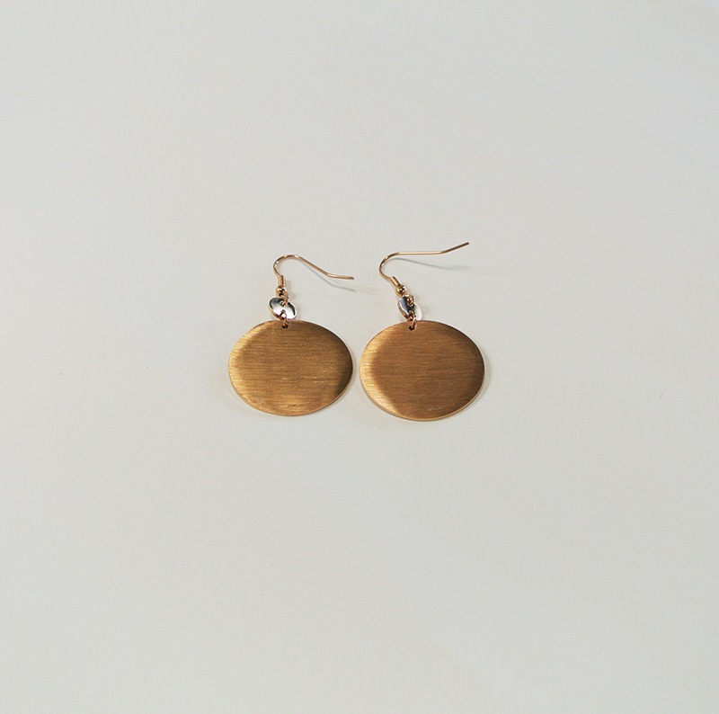 w circle plate pierce / earring