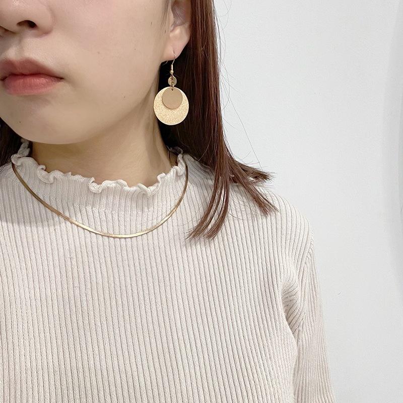 w circle plate pierce / earring