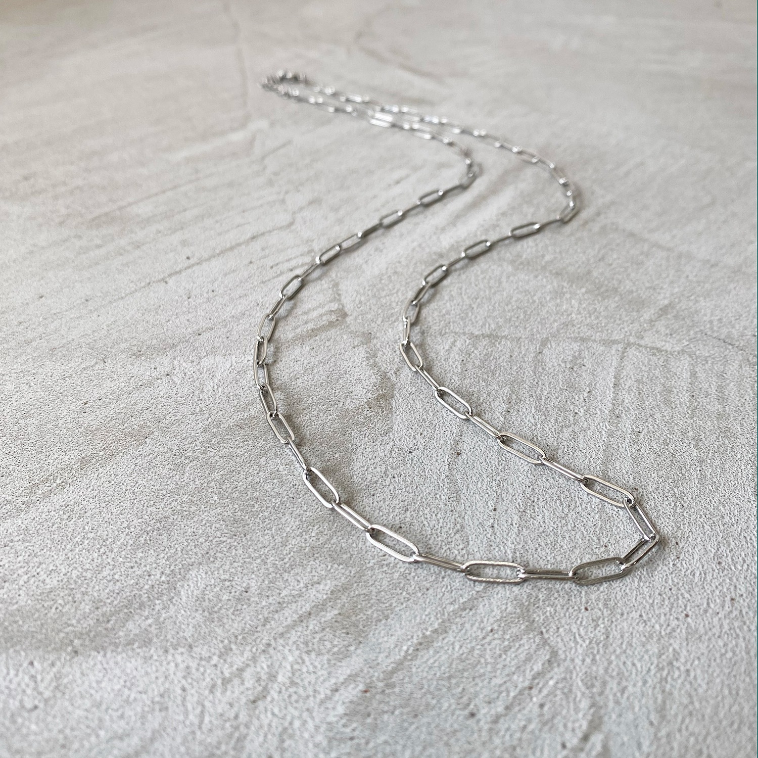 Long square chain necklace