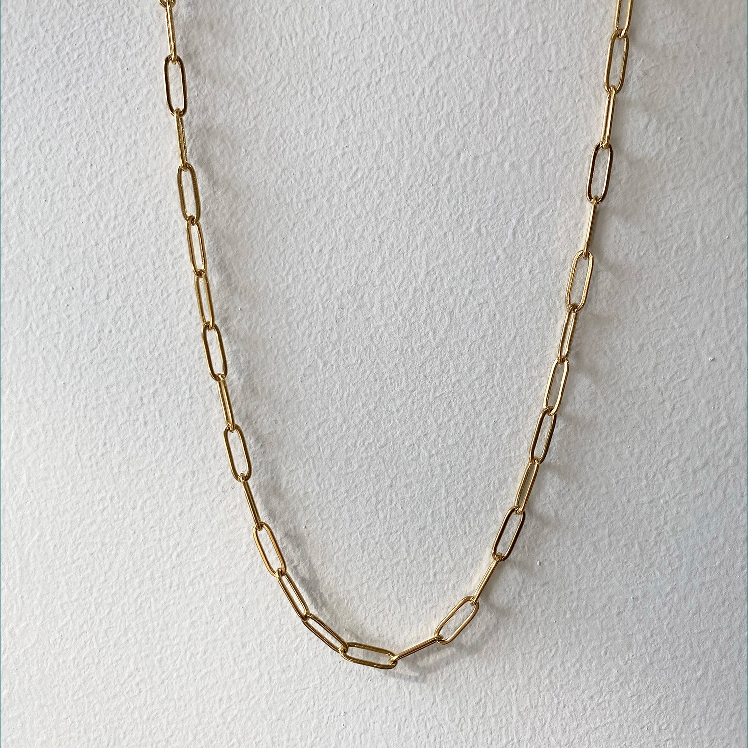 Long square chain necklace