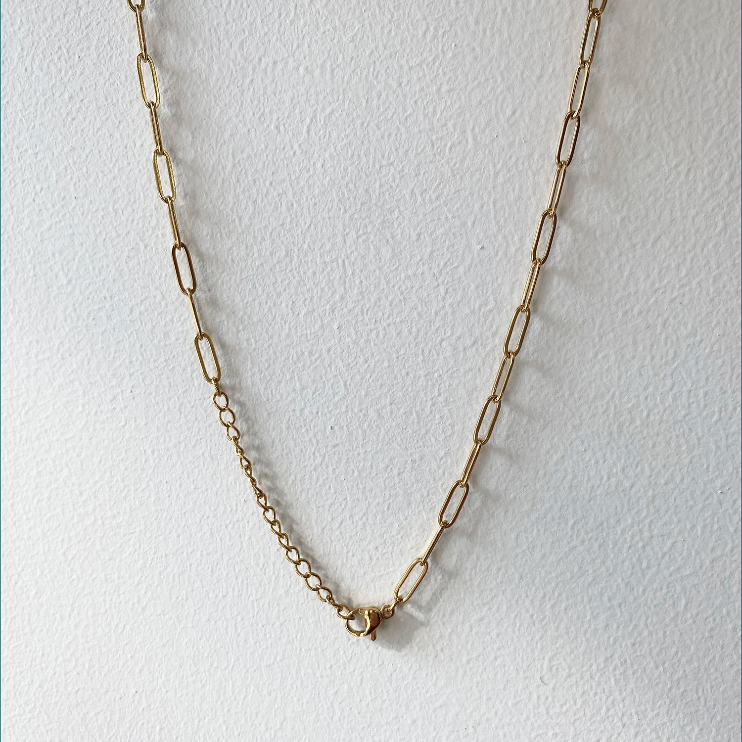 Long square chain necklace