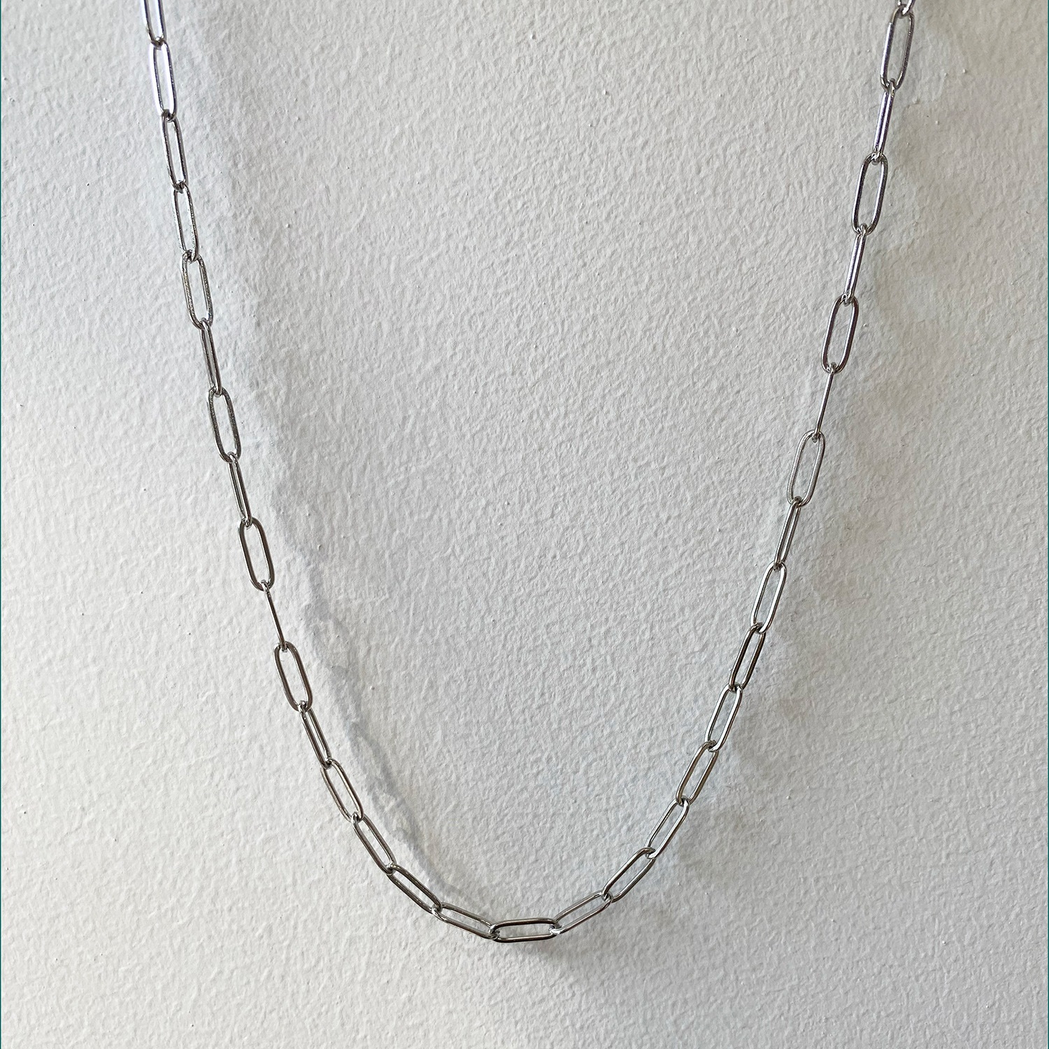 Long square chain necklace