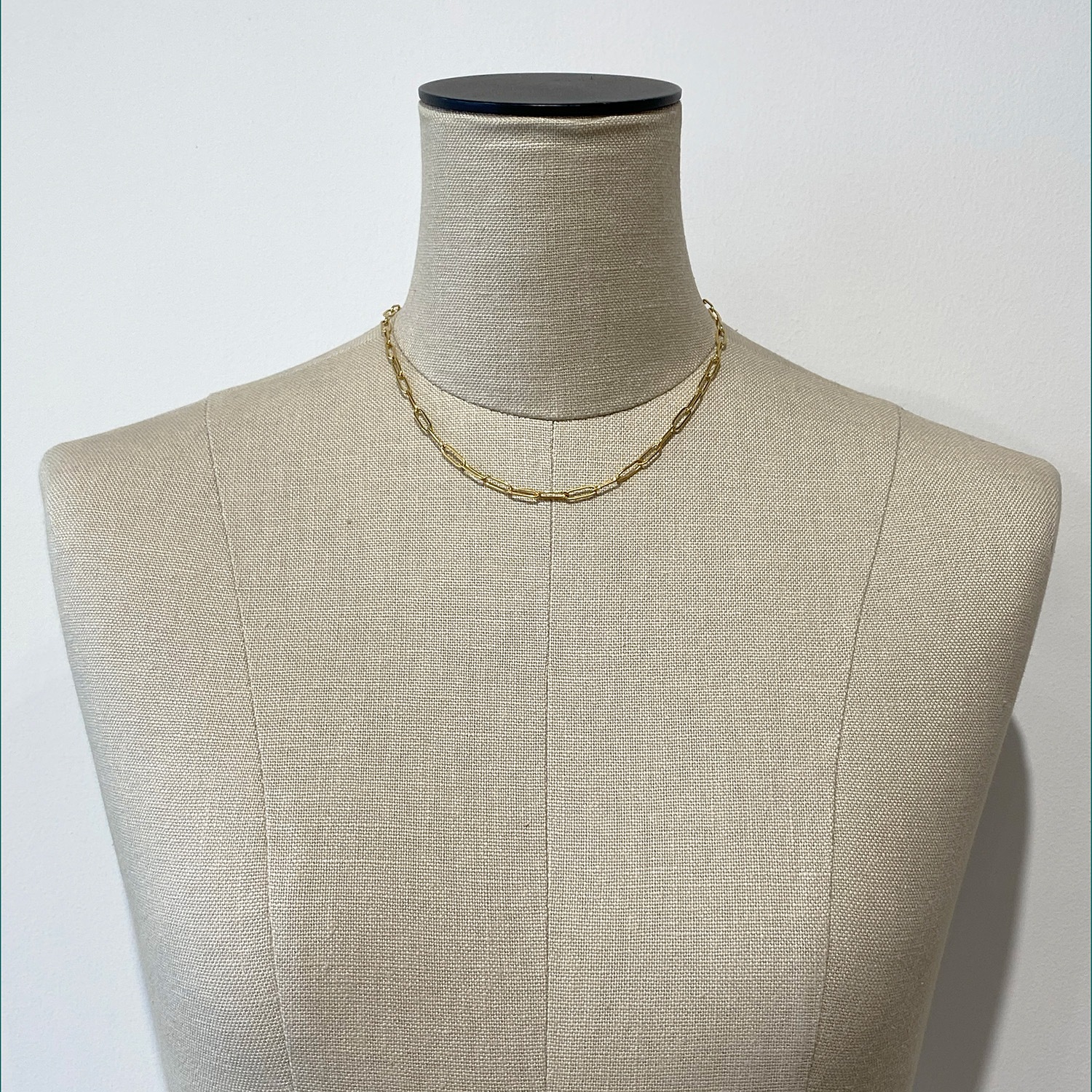 Long square chain necklace