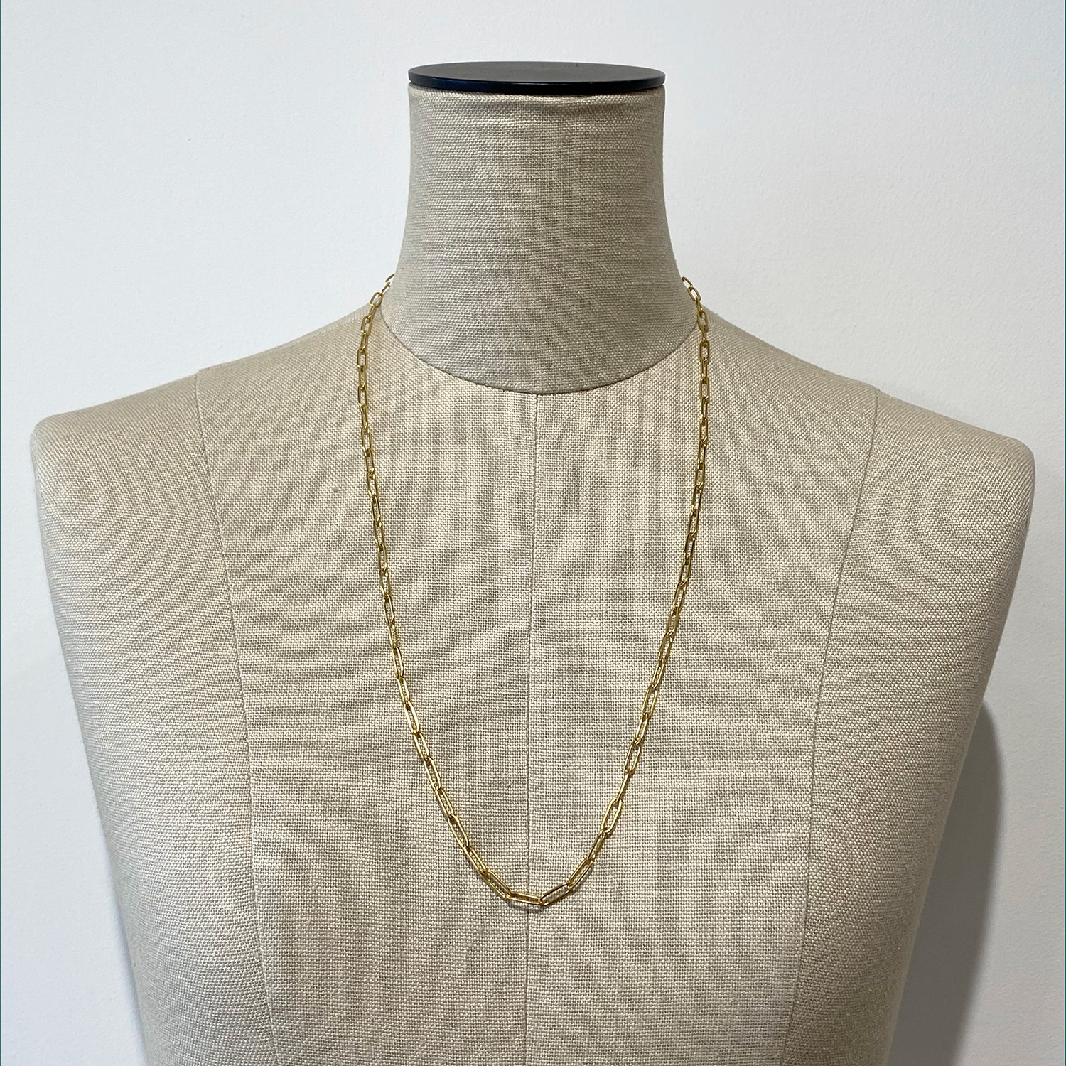 Long square chain necklace