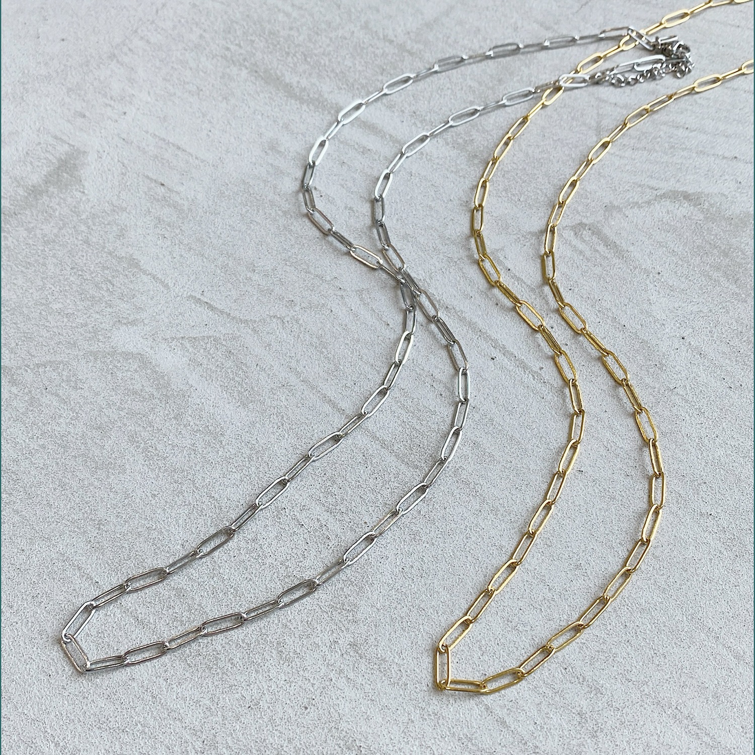 Long square chain necklace