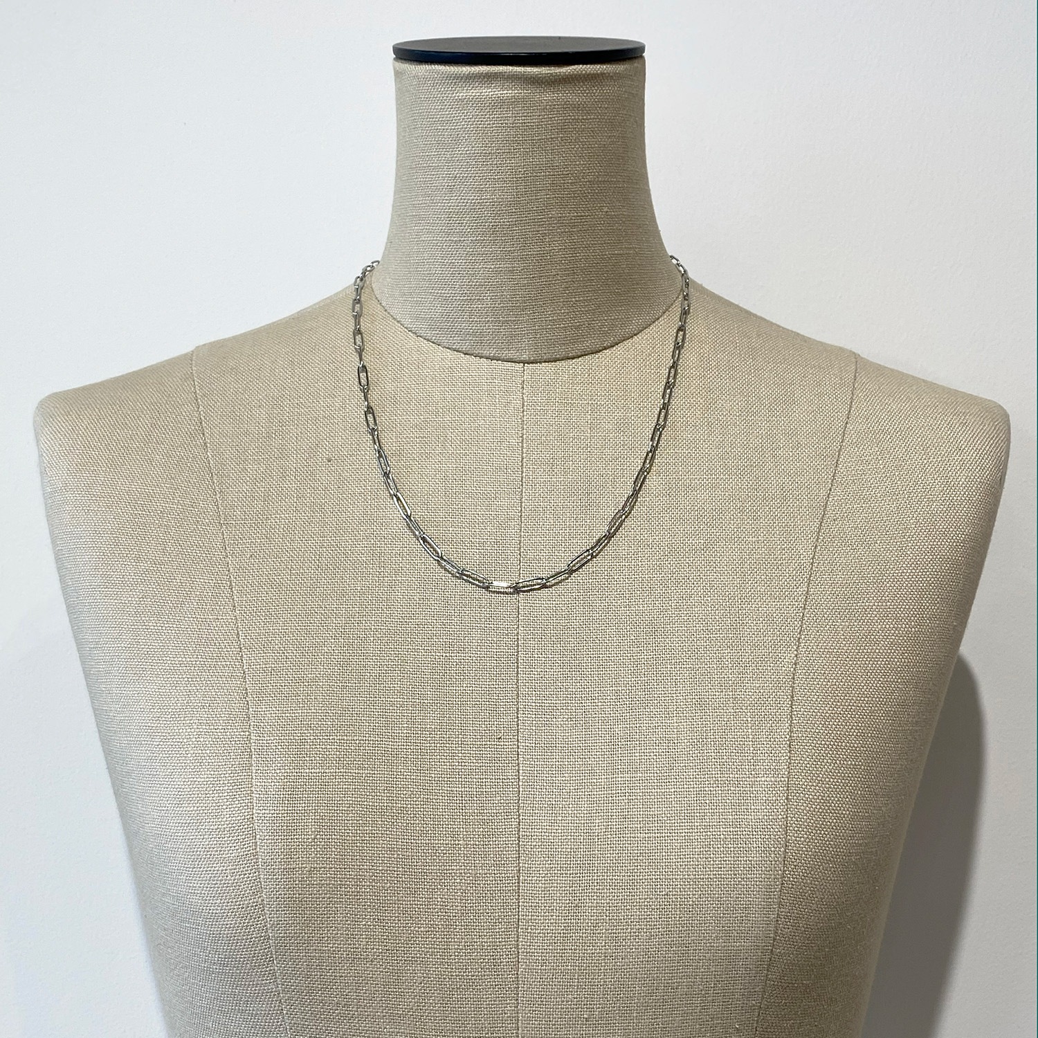 Long square chain necklace