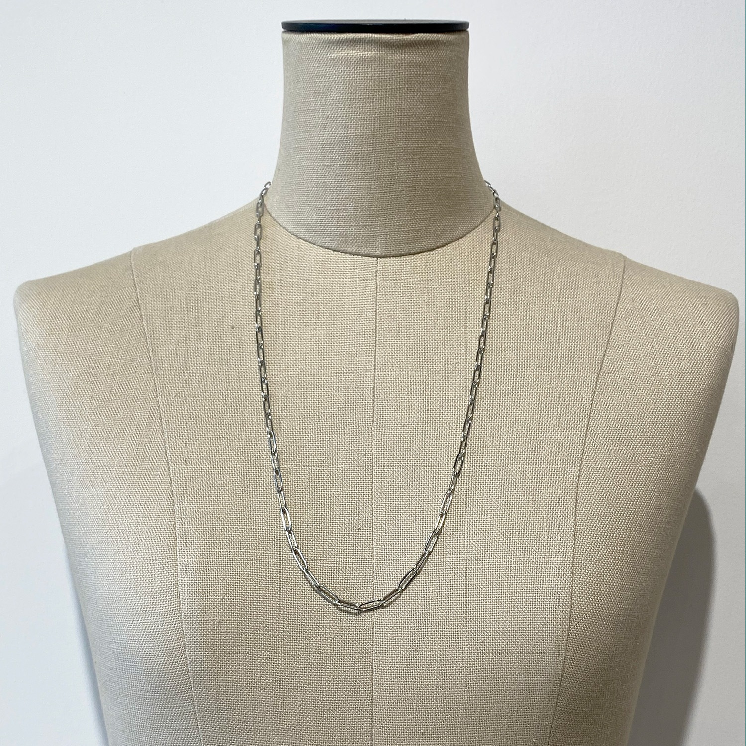 Long square chain necklace