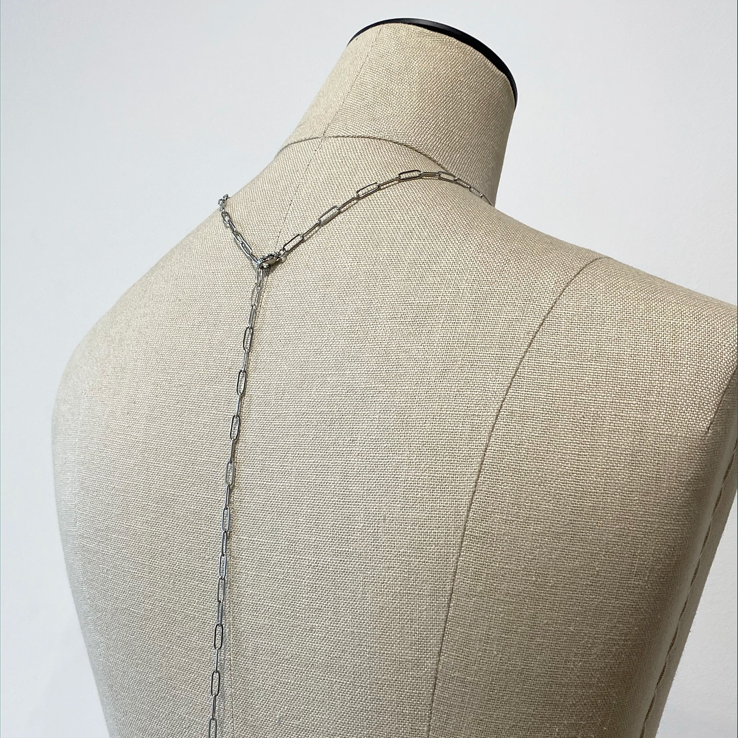 Long square chain necklace