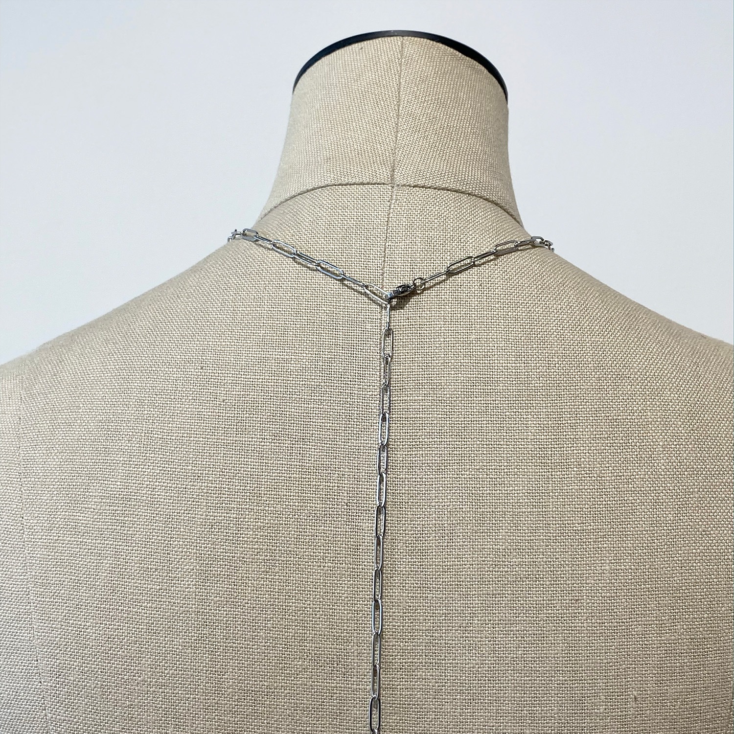 Long square chain necklace