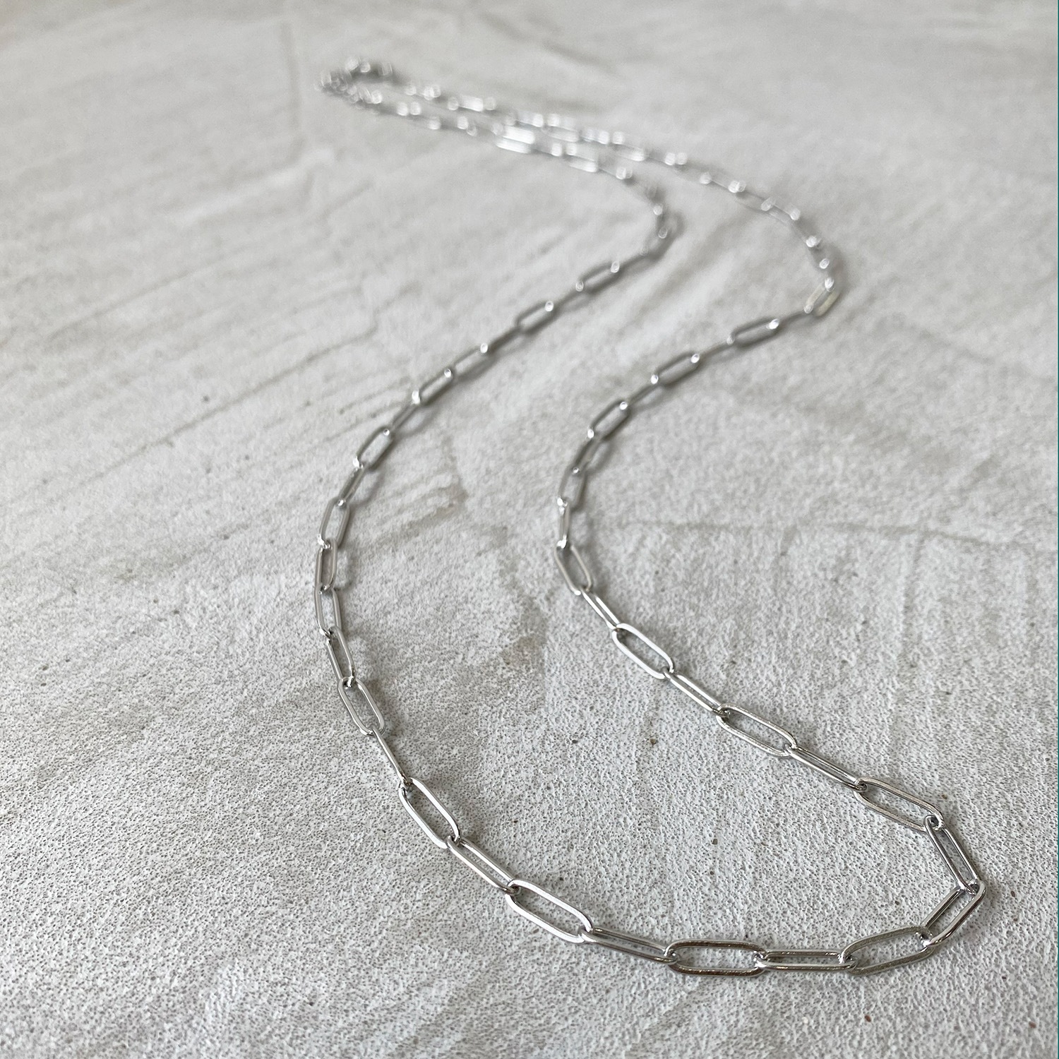 Long square chain necklace