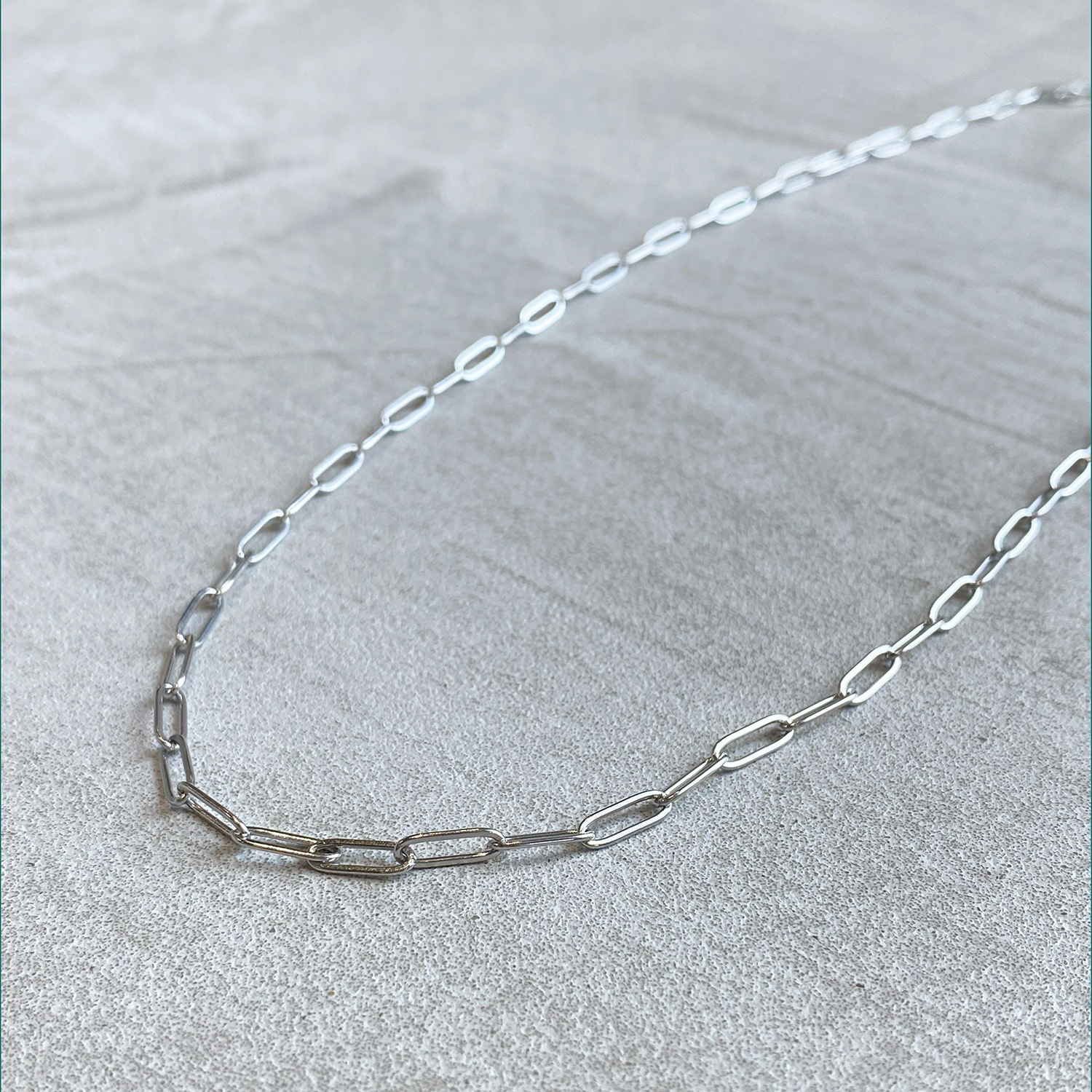 Long square chain necklace
