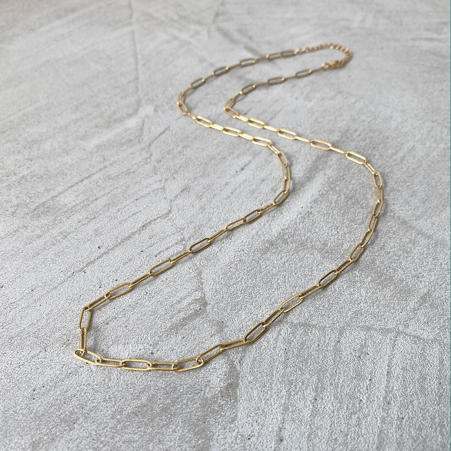 Long square chain necklace