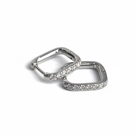 stone square hoop pierce
