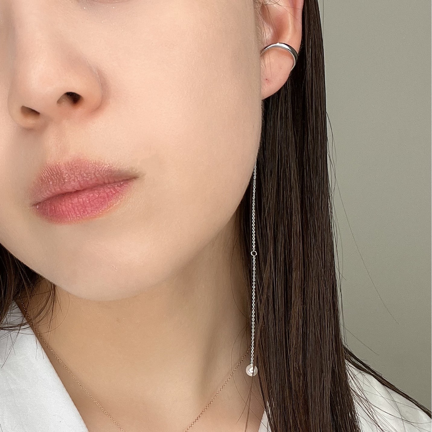 one by one chain earcuff pierce