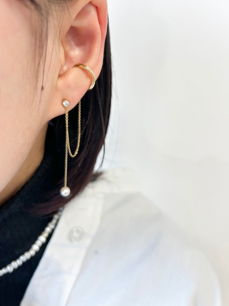 one by one chain earcuff pierce