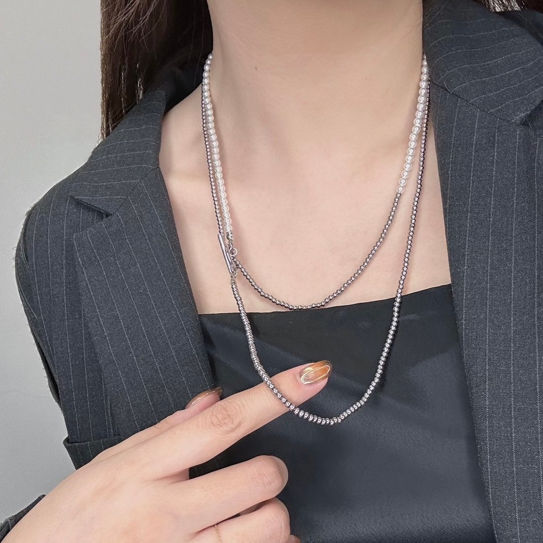 many way pearlbeads long necklace