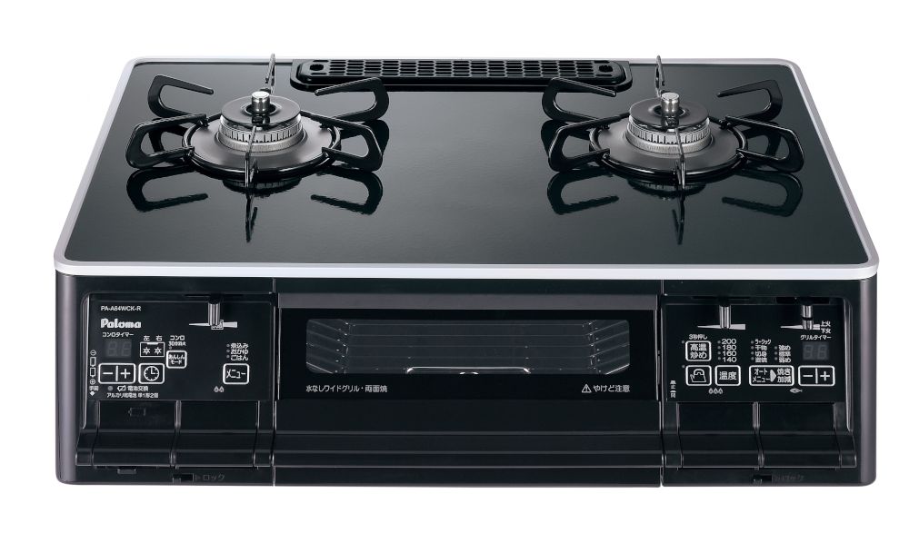 パロマ ガスコンロ PA-A64WCK-L ブラック LP用 左強火力