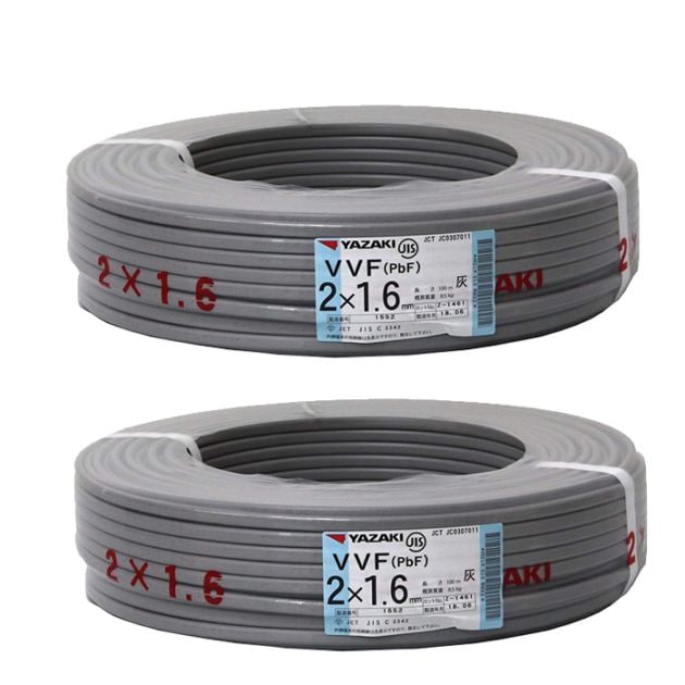 VVF1.6mm×2 �d�� VVF�P�[�u�� 1.6mm×2�c �D�F YAZAKI(��葍��) �x�m�d�� ���a�d�� �J���C�d�� VVF1.6×2C×100m 2���Z�b�g ���[�J�[�w��s��