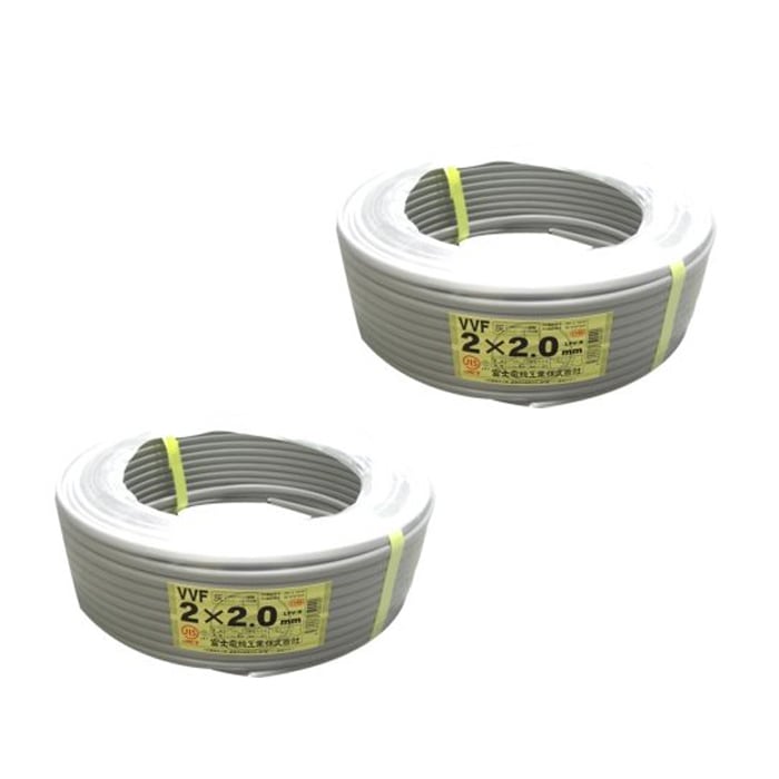VVF2.0mm×2 �d�� VVF�P�[�u�� 2.0mm×2�c �D�F YAZAKI(��葍��) �x�m�d�� ���a�d�� �J���C�d�� VVF2.0×2C×100m 2���Z�b�g ���[�J�[�w��s��