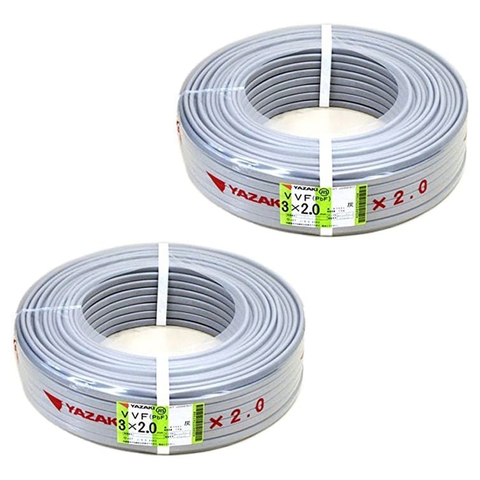 VVF2.0mm×3 �d�� VVF�P�[�u�� 2.0mm×3�c �D�F YAZAKI(��葍��) �x�m�d�� ���a�d�� �J���C�d�� VVF2.0×3C×100m 2���Z�b�g ���[�J�[�w��s��