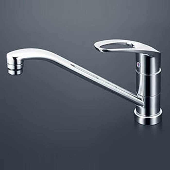 KVK シングルレバー混合水栓　KM5011 KVK 流し台用シングルレバー式混合栓(eレバー) KM5011TEC (水栓