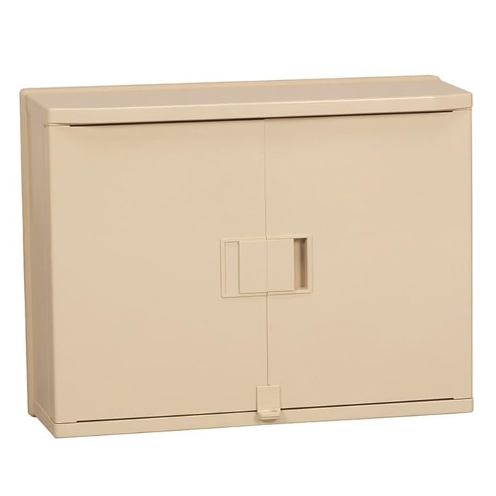 未来工業 WBA-17AJ ウオルボックス プラスチック製防雨ボックス 屋根付 ヨコ型 ベージュ 木板ベース付 (WB-17AJの後継品) MIRAI