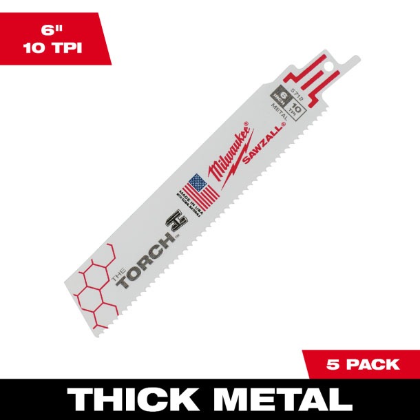 �~���E�H�[�L�[ 48-00-5712 TORCH���H�p���V�v���\�[�u���[�h 10TPI 152mm(5�{�p�b�N) MILWAUKEE