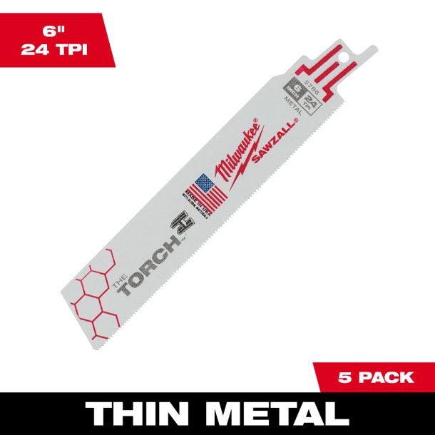 �~���E�H�[�L�[ 48-00-5786 TORCH���H�p���V�v���\�[�u���[�h 24TPI 152mm(5�{�p�b�N) MILWAUKEE