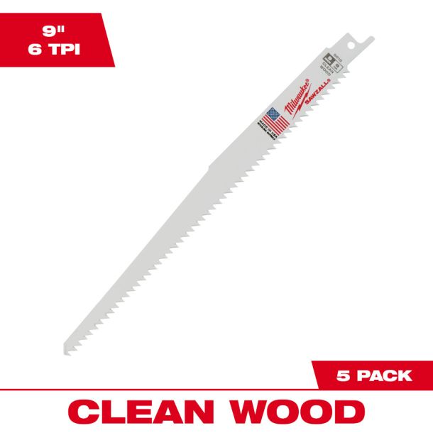 �~���E�H�[�L�[ 48-00-5016 WOOD �؍H�p���V�v���\�[�u���[�h 6TPI 229mm (5�{�p�b�N) MILWAUKEE