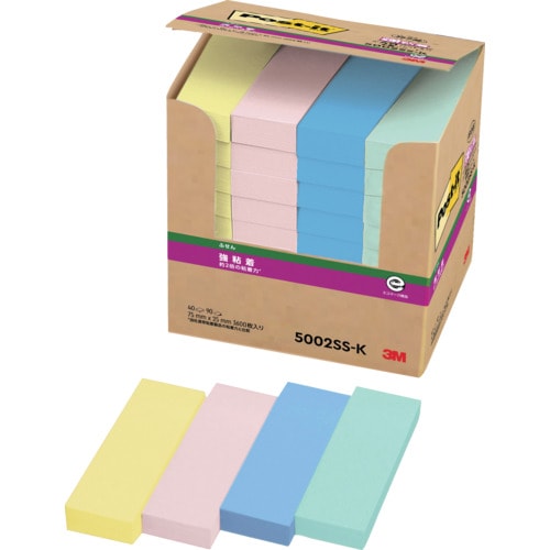 3M 5002SS-K �|�X�g�E�C�b�g ���S��75X25mm90��X40�p�b�h4�F���F 3600�� �X���[�G��