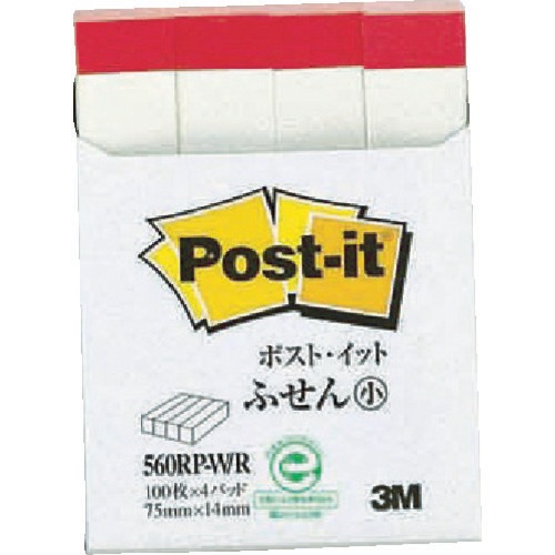 3M 560RP-W/R �|�X�g�E�C�b�g 75X14mm 100��X4�p�b�h �z���C�g �X���[�G��