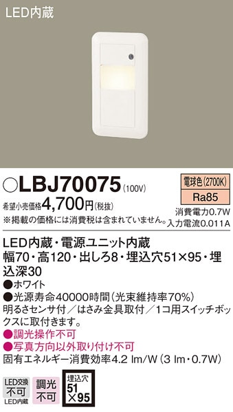pi\jbN LBJ70075 LEDtbgCgdF Panasonic