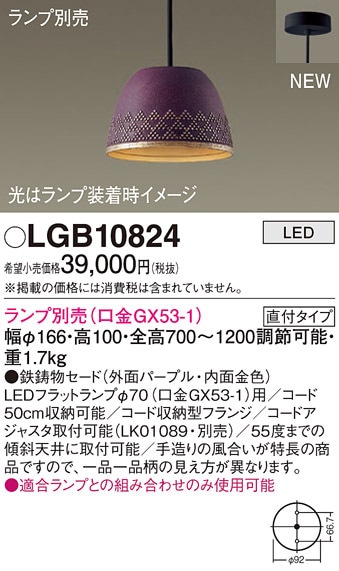 �p�i�\�j�b�N LGB10824 �y���_���g(�����v�ʔ�GX53) Panasonic
