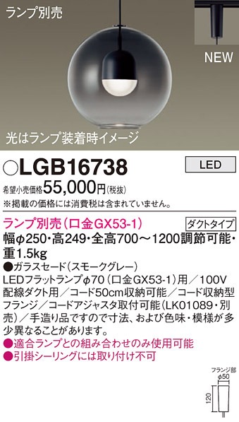 �p�i�\�j�b�N LGB16738 �y���_���g(�����v�ʔ�GX53) Panasonic