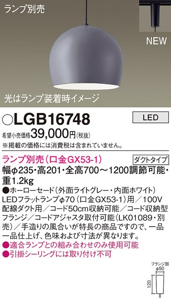 �p�i�\�j�b�N LGB16748 �y���_���g(�����v�ʔ�GX53) Panasonic