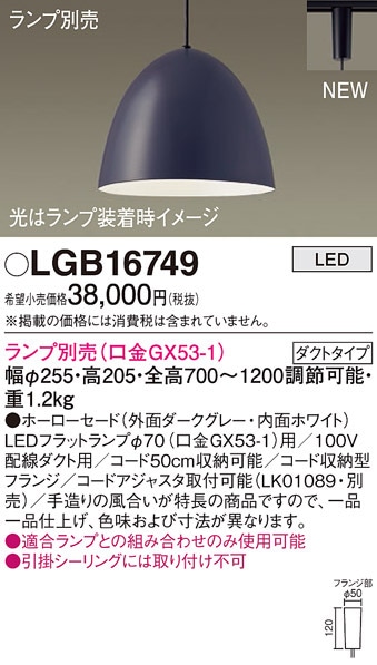�p�i�\�j�b�N LGB16749 �y���_���g(�����v�ʔ�GX53) Panasonic