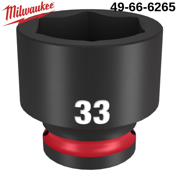 �~���E�H�[�L�[ 49-66-6265 SHOCKWAVE IMPACT DUTY �C���p�N�g�\�P�b�g 1/2�C���`(12.7mm)�p 33mm MILWAUKEE