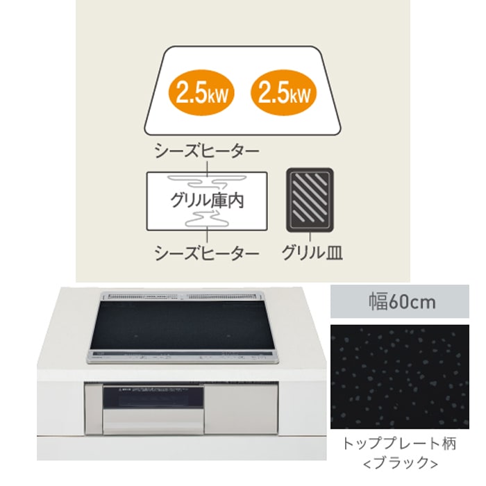 パナソニック KZ-K22CL3 IHクッキングヒーター 2口 200V 15A仕様 幅 