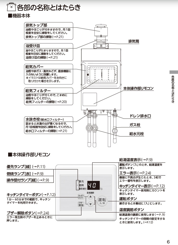 パーパス PG-H2401E-H-LP 業務用ガス給湯器 エコジョーズ 排気フード
