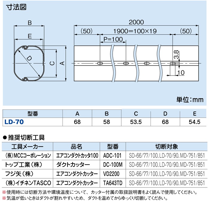 因幡電工 スリムダクトLD 配管化粧カバー LD-70-K ブラック (法人限定