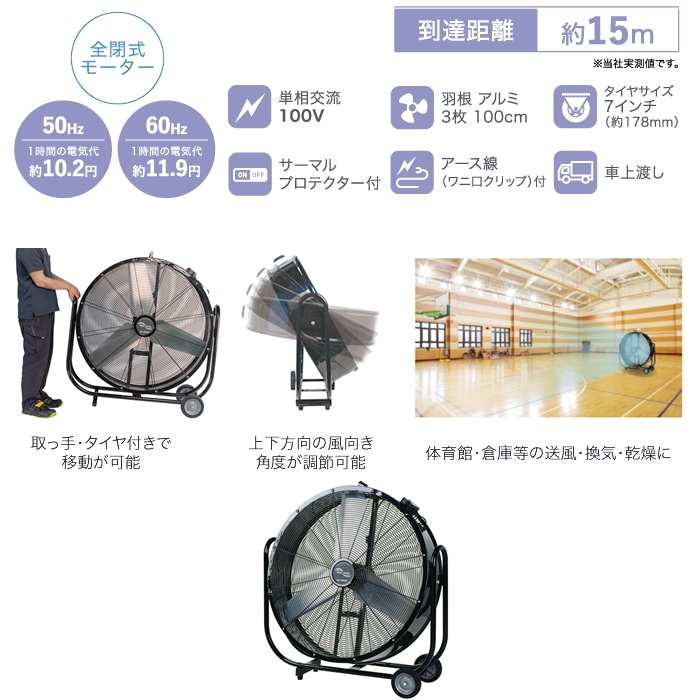 ナカトミ BF-100VZ 100cmビッグファン 全開式モーター 扇風機 100V