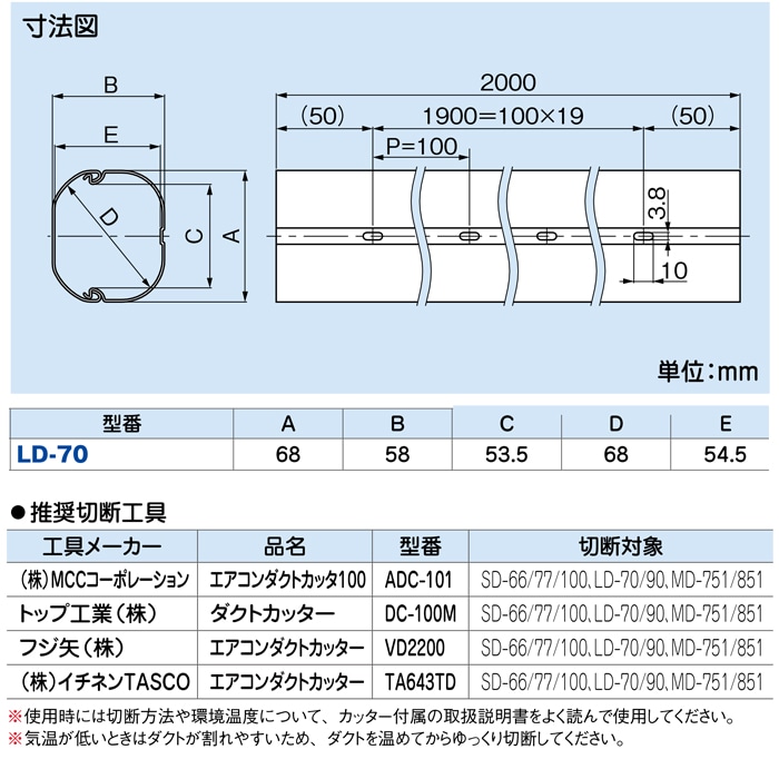 化粧カバーLD-70(ブラック) 10本 因幡電工 スリムダクトLD 配管化粧カバー LD-70-K ブラック (10本