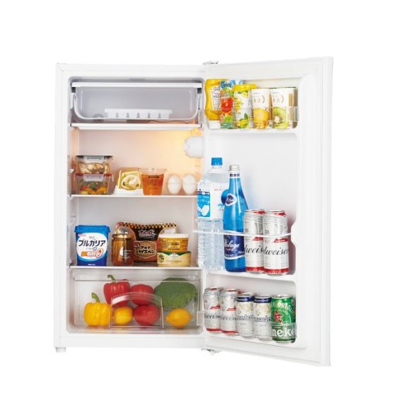 7h1 Haier JR-A9A 冷蔵庫 ホワイト 2023年製 動作品 ハイアール JR-A9A-W 冷蔵庫 90L ホワイト スリムボディ 耐熱性能天板