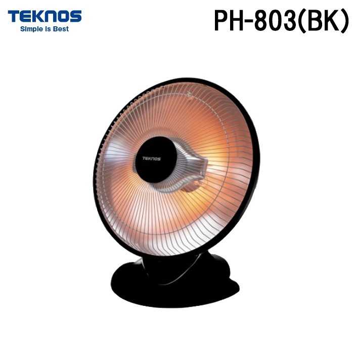 テクノス PH-803(BK) パラボラ型ハロゲンヒーター 床置タイプ ブラック