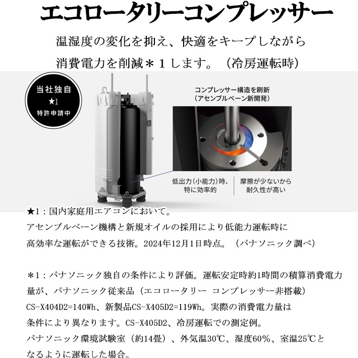 パナソニック CS-405DGX2-W ルームエアコン エオリア Eolia GXシリーズ