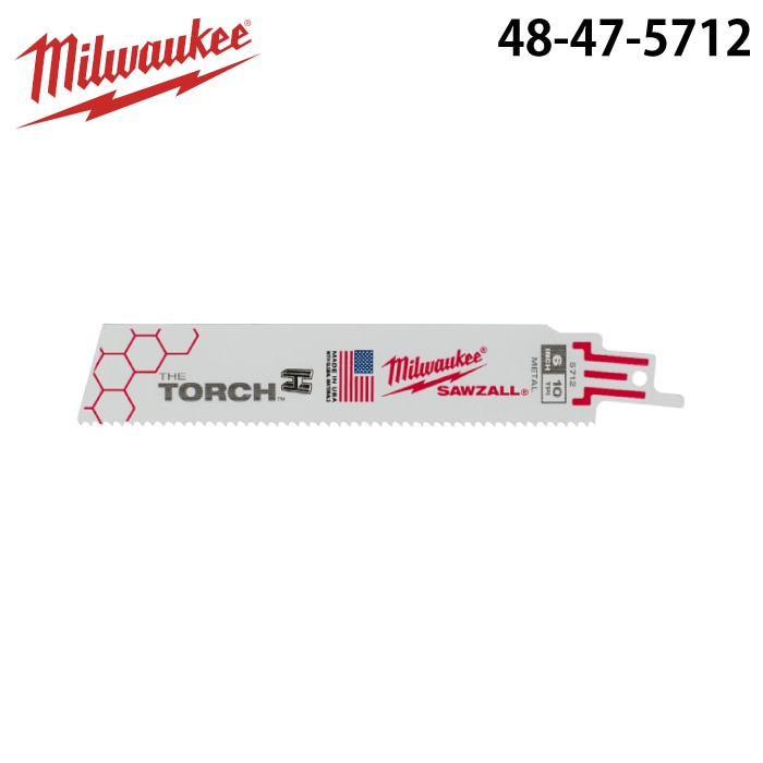 ミルウォーキー 48-47-5712 TORCH金工用レシプロソーブレード 10TPI ミルウォーキー 48-47-5712 TORCH金工用レシプロソーブレード 10TPI