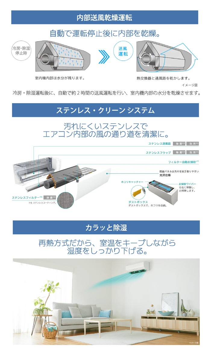日立 RAS-VJ2225S-W ルームエアコン 白くまくん VJシリーズ 6畳用