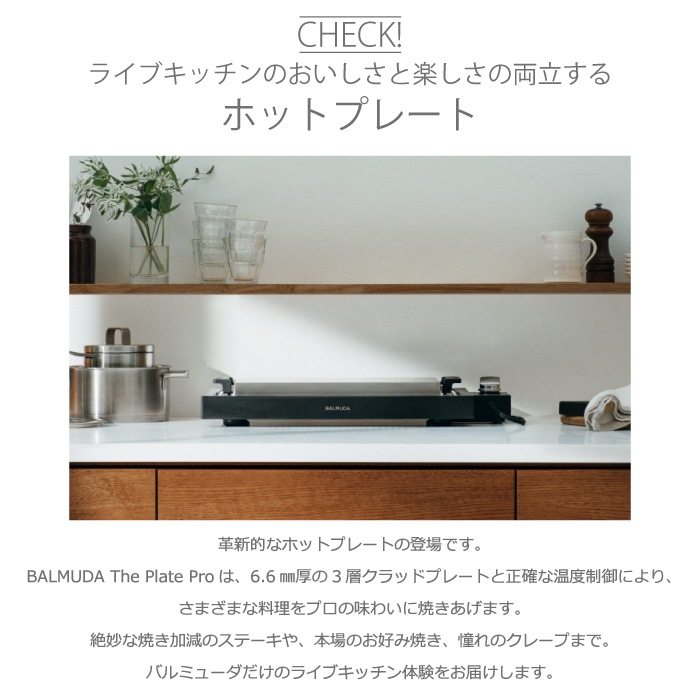 バルミューダ K10A-BK バルミューダ ザ プレート プロ ステンレス