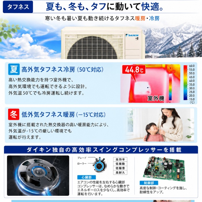 ダイキン工業 S226ATCS-W 壁掛形ルームエアコン CXシリーズ 6畳程度