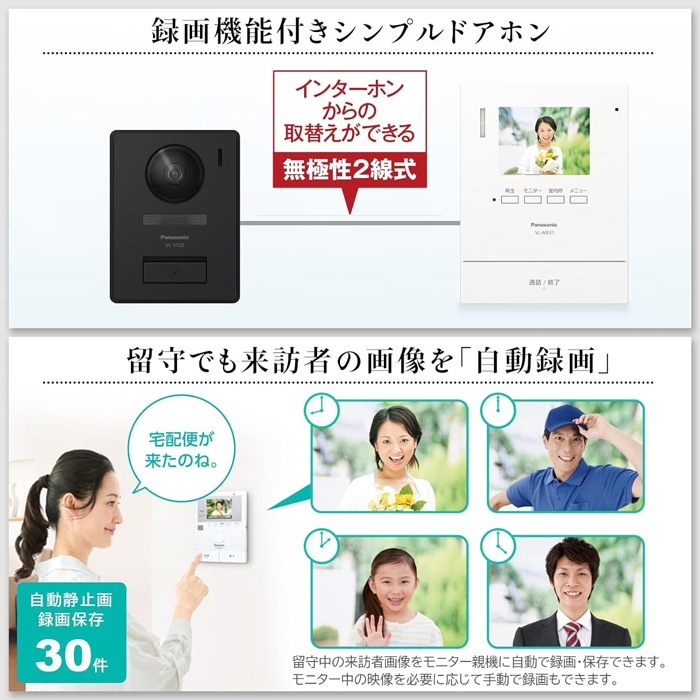 パナソニック VL-SE31XL テレビドアホン 1-2タイプ 電源直結式 AC100V